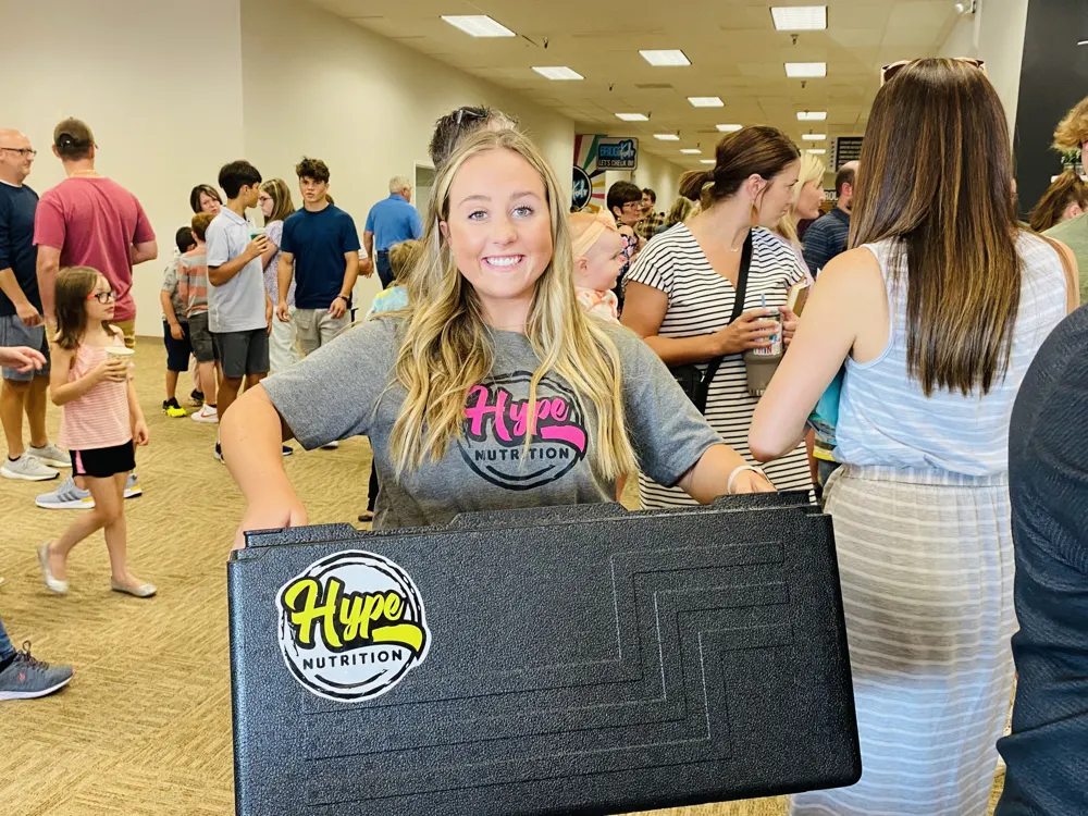 A Hype crew member at a community event