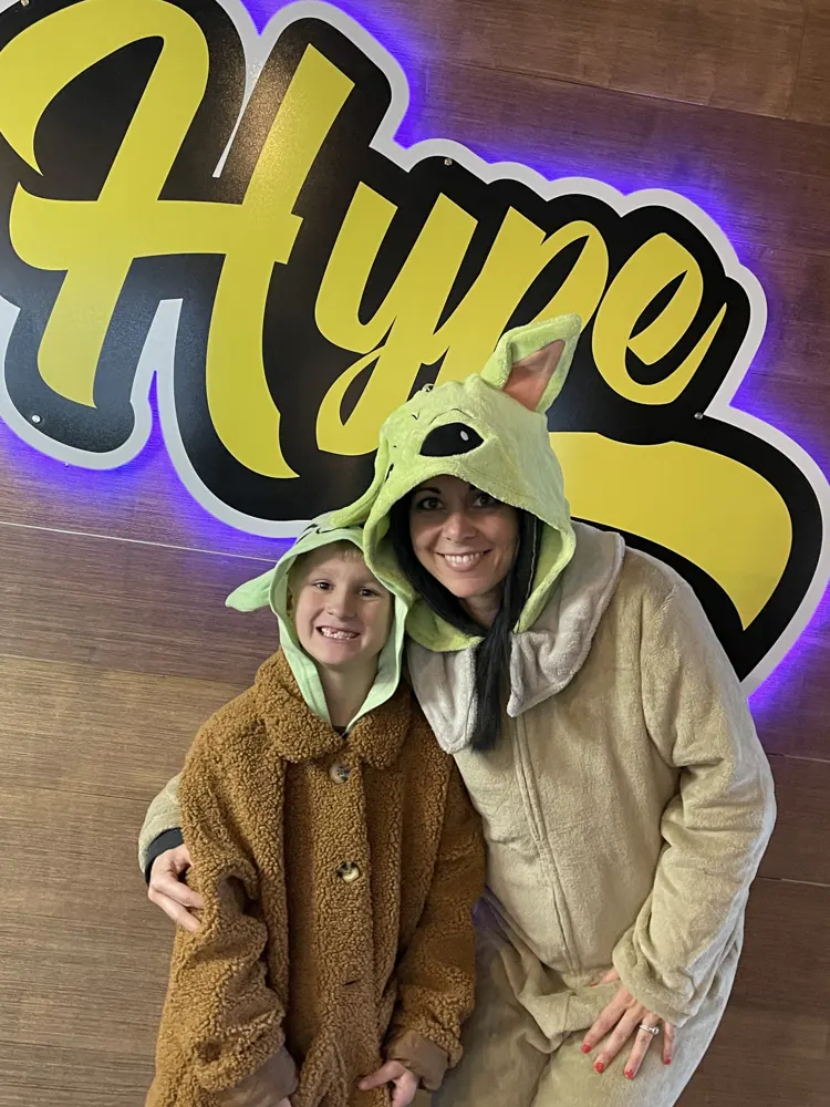 Halloween costumes and Hype drinks at the sign